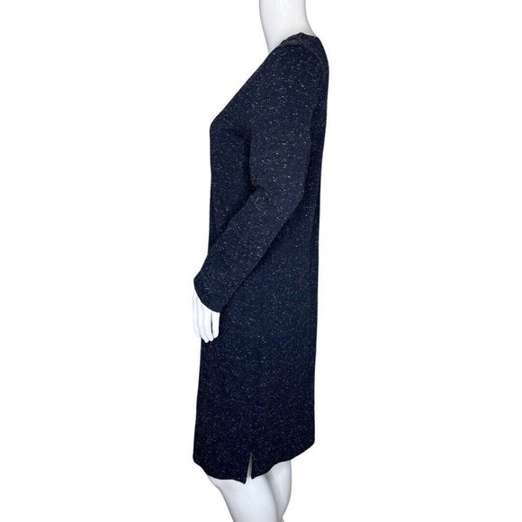J. Jill Dress Womens Small Navy Blue White Speckled Ponte Knit Basic Minimalist - Picture 3 of 8